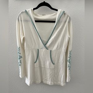 Athleta Hoodie with Blue Embroidery on Sleeves